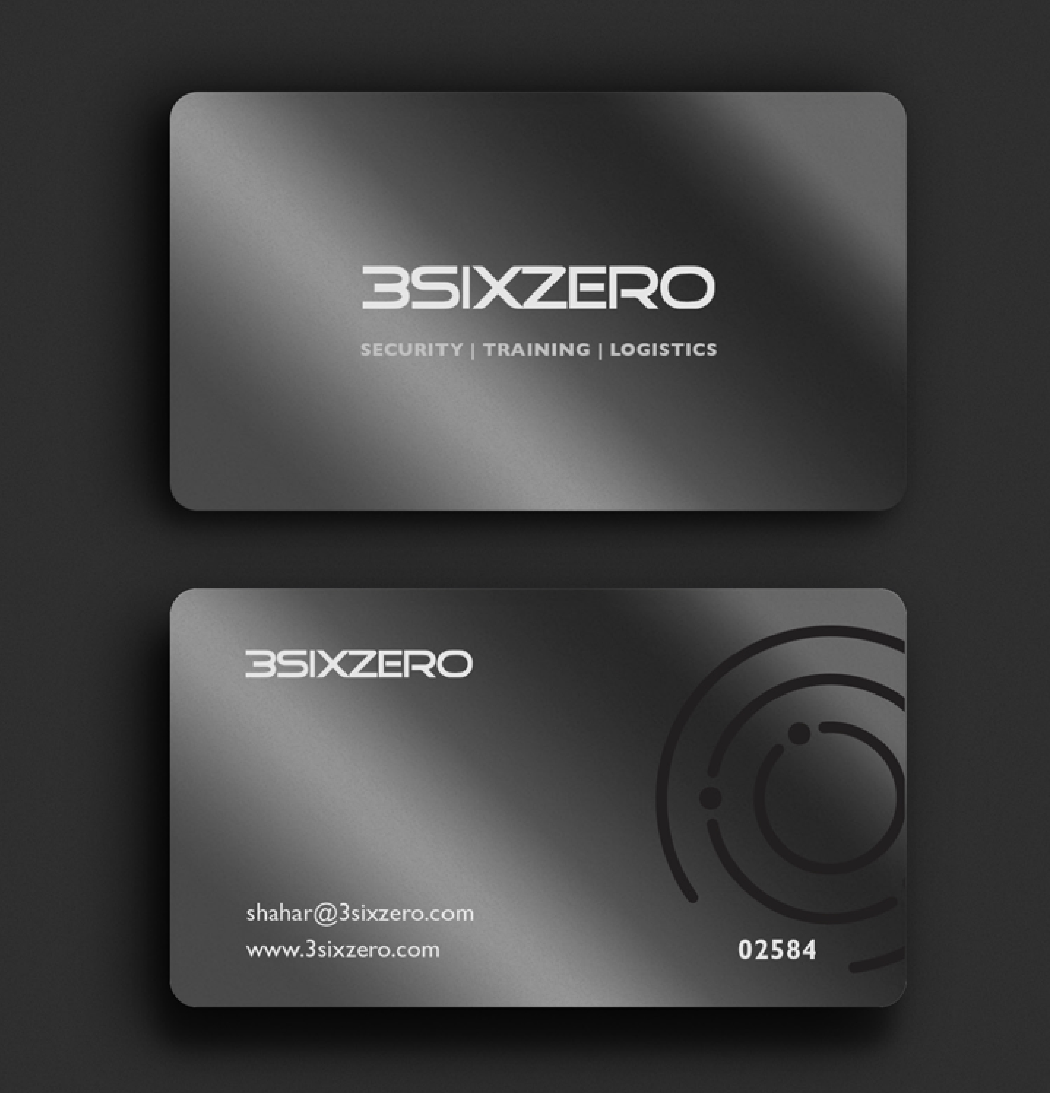 Branded collateral, a metal business card that was created for 3SIXZERO