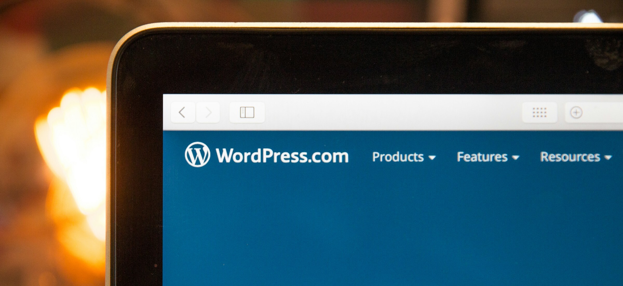 pc close up with wordpress logo