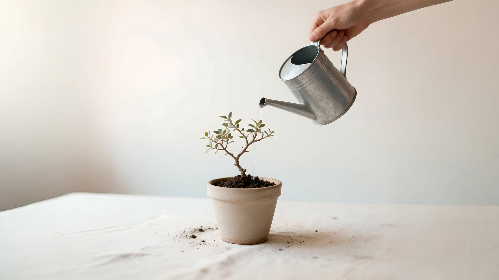 Plant being watered